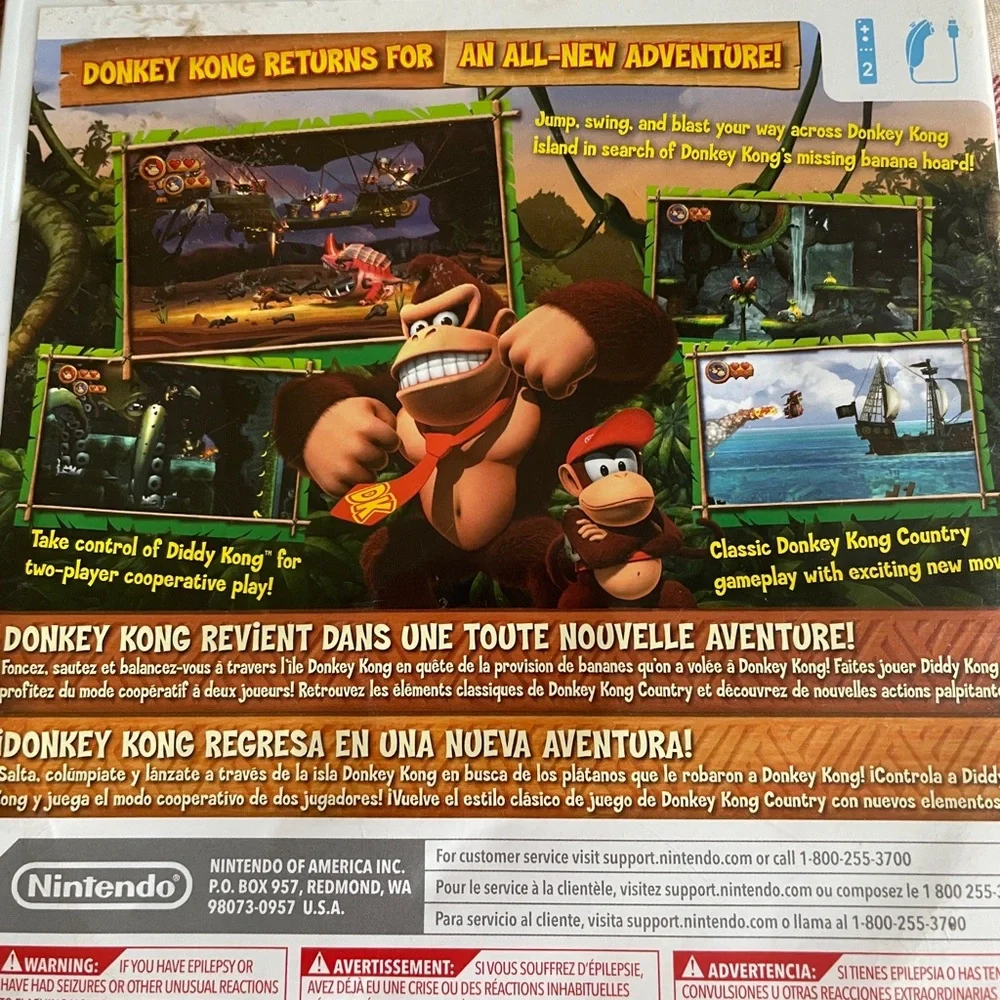 Nintendo Donkey Kong Country Returns Game - Green, Brown, Red